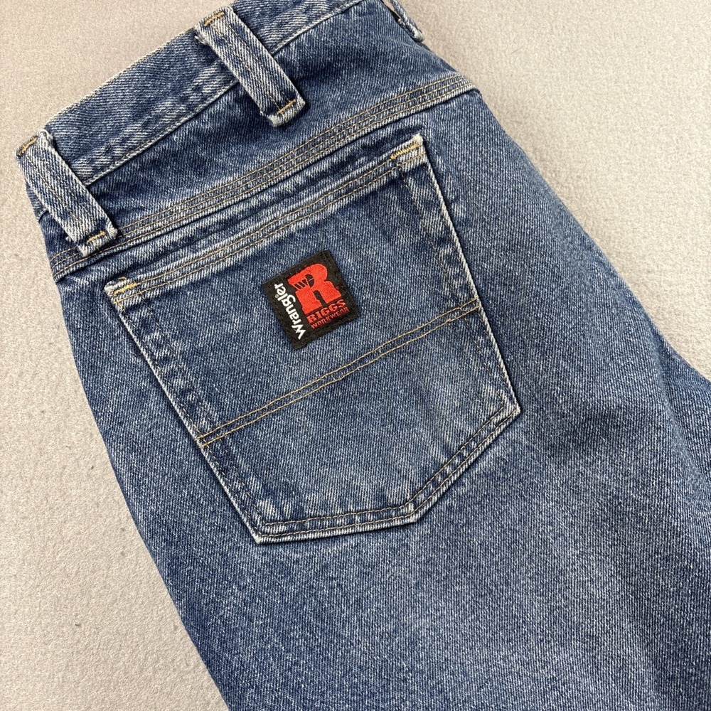 Wrangler Jeans Mens 34x30 Riggs WorkWear Fleece Lined Insulated Soft Warm Blue